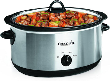 Crock-Pot 7 Quart Oval Manual Slow Cooker, Stainless Steel (SCV700-S-BR)